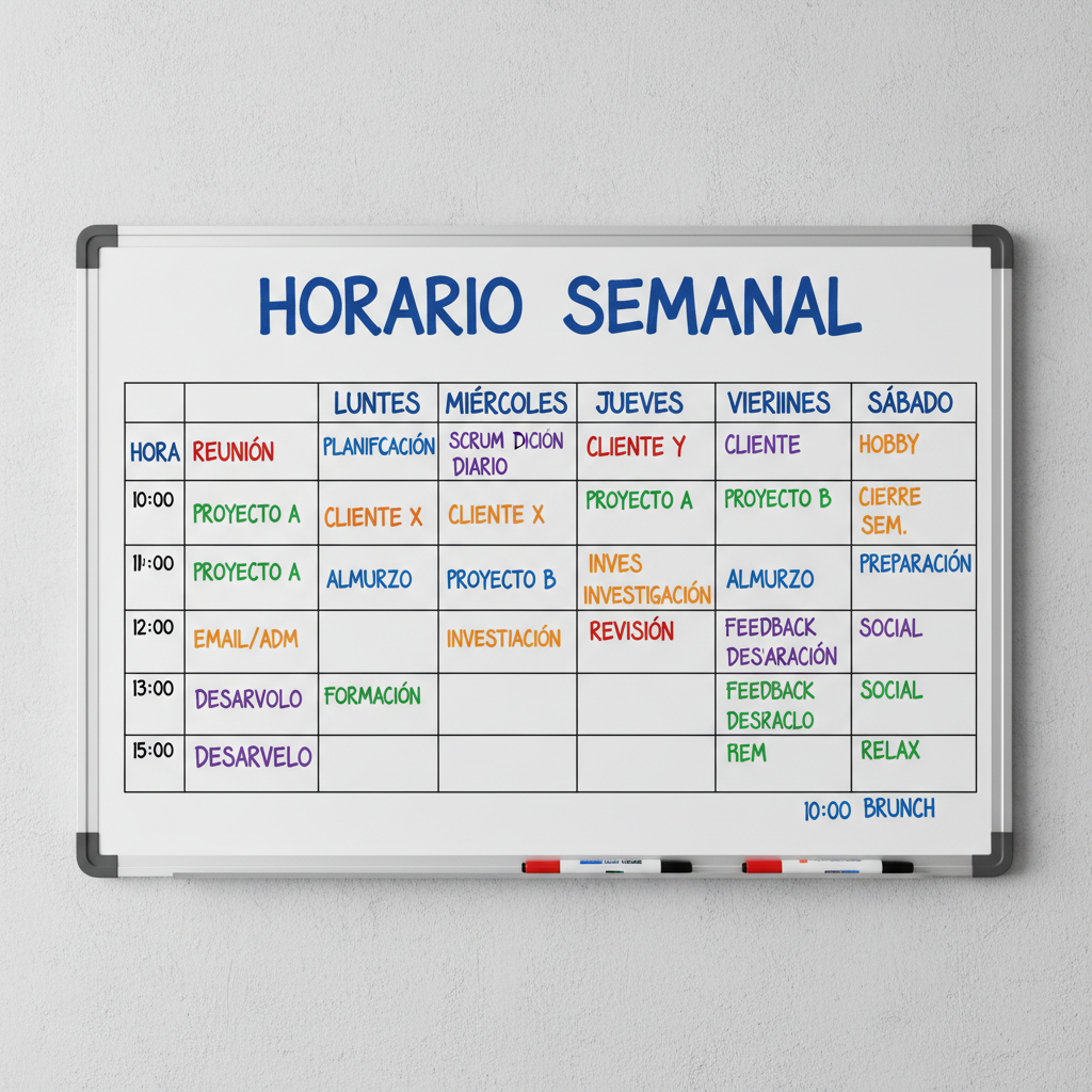 dibuja un horario semanal simple