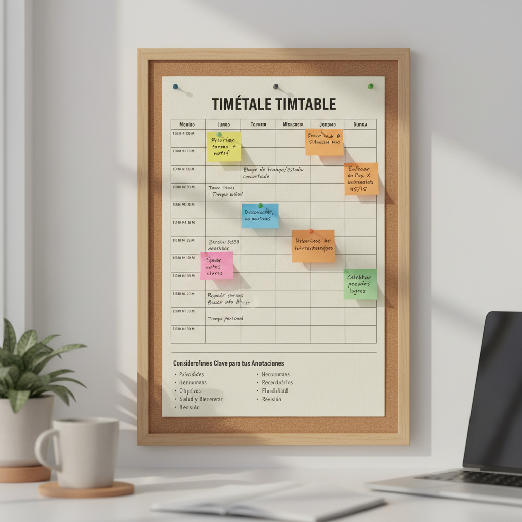 ejemplo de timetable con anotaciones